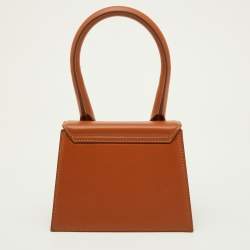 Pre Owned Jacquemus Brown Leather Le Chiquito Moyen Top Handle Bag