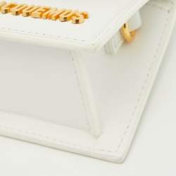 Pre Owned حقيبة جاكيموس لوتشيكيتو جلد بيضاء صغيرة