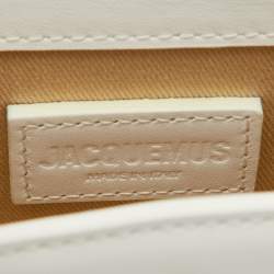 Pre Owned حقيبة جاكيموس لوتشيكيتو جلد بيضاء صغيرة