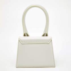 Pre Owned حقيبة جاكيموس لوتشيكيتو جلد بيضاء صغيرة