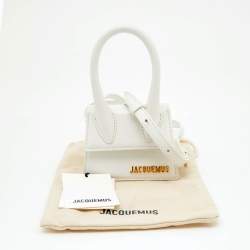 Pre Owned حقيبة جاكيموس لوتشيكيتو جلد بيضاء صغيرة