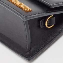 Pre Owned Jacquemus Black Leather Mini Le Bambino Top Handle Bag