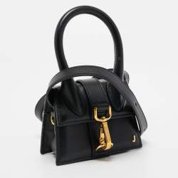 مملوكة مسبقًا Jacquemus Black Leather Mini Le Chiquito Montagne Bag
