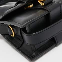 مملوكة مسبقًا Jacquemus Black Leather Mini Le Chiquito Montagne Bag