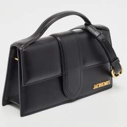 Pre Owned حقيبة كروس جاكيموس لو بامبينو جلد سوداء 