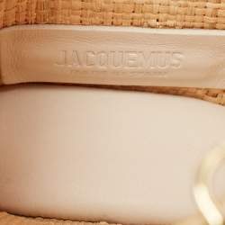 Jacquemus Off White/Natural Straw and Leather Let Petite Baci Tote