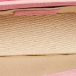 Jacquemus Light Pink Croc Embossed Nubuck Leather Long Le Chiquito Top Handle Bag