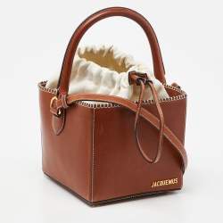 Jacquemus Brown Leather Le Seau Carre Bucket Bag