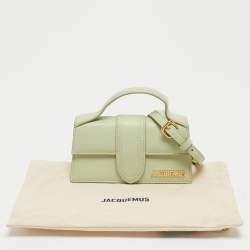 Jacquemus Pale Green Leather Le Bambino Mini Top Handle Bag.