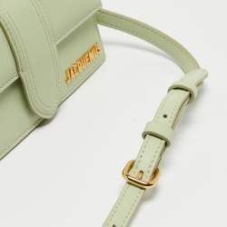 Jacquemus Pale Green Leather Le Bambino Mini Top Handle Bag.