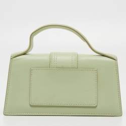 Jacquemus Pale Green Leather Le Bambino Mini Top Handle Bag.