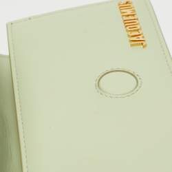 Jacquemus Pale Green Leather Le Bambino Mini Top Handle Bag.