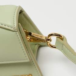 Jacquemus Pale Green Leather Le Bambino Mini Top Handle Bag.