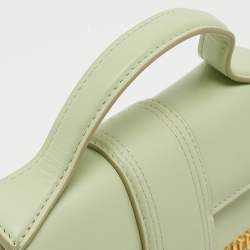 Jacquemus Pale Green Leather Le Bambino Mini Top Handle Bag.