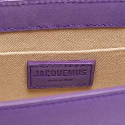 مملوكة مسبقًا Jacquemus Purple Nubuck Leather Le Chiquito Moyen Top Handle Bag