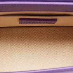مملوكة مسبقًا Jacquemus Purple Nubuck Leather Le Chiquito Moyen Top Handle Bag