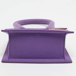 مملوكة مسبقًا Jacquemus Purple Nubuck Leather Le Chiquito Moyen Top Handle Bag