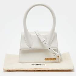 Pre Owned Jacquemus White Leather Le Chiquito Moyen Top Handle Bag