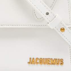 Pre Owned Jacquemus White Leather Le Chiquito Moyen Top Handle Bag