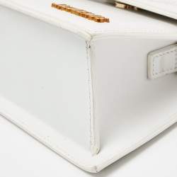 Pre Owned Jacquemus White Leather Le Chiquito Moyen Top Handle Bag