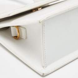 Pre Owned Jacquemus White Leather Le Chiquito Moyen Top Handle Bag