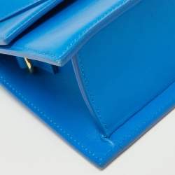 Pre Owned Jacquemus Blue Leather Le Chiquito Moyen Top Handle Bag