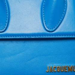 Pre Owned Jacquemus Blue Leather Le Chiquito Moyen Top Handle Bag