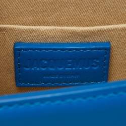 Pre Owned Jacquemus Blue Leather Le Chiquito Moyen Top Handle Bag
