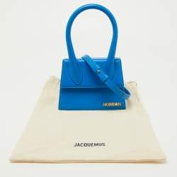 Pre Owned Jacquemus Blue Leather Le Chiquito Moyen Top Handle Bag