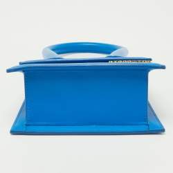 Pre Owned Jacquemus Blue Leather Le Chiquito Moyen Top Handle Bag