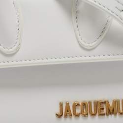 مملوكة مسبقًا Jacquemus White Leather Mini Le Chiquito Top Handle Bag