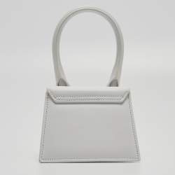 مملوكة مسبقًا Jacquemus White Leather Mini Le Chiquito Top Handle Bag