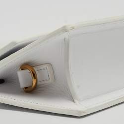 مملوكة مسبقًا Jacquemus White Leather Mini Le Chiquito Top Handle Bag
