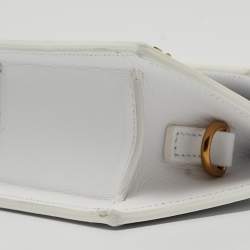 مملوكة مسبقًا Jacquemus White Leather Mini Le Chiquito Top Handle Bag