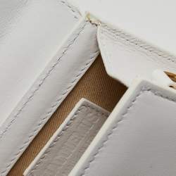 مملوكة مسبقًا Jacquemus White Leather Mini Le Chiquito Top Handle Bag