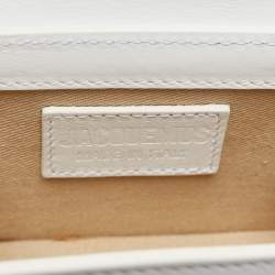 مملوكة مسبقًا Jacquemus White Leather Mini Le Chiquito Top Handle Bag