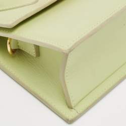 مملوكة مسبقًا Jacquemus Green Leather Le Chiquito Noeud Top Handle Bag