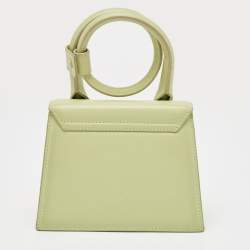 مملوكة مسبقًا Jacquemus Green Leather Le Chiquito Noeud Top Handle Bag