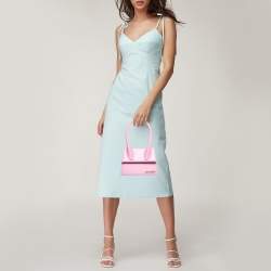Jacquemus Light Pink Leather Le Chiquito Moyen Top Handle Bag