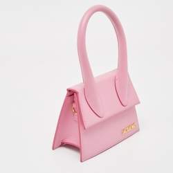 Jacquemus Light Pink Leather Le Chiquito Moyen Top Handle Bag