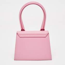 Jacquemus Light Pink Leather Le Chiquito Moyen Top Handle Bag
