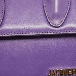 Jacquemus Purple Leather Le Chiquito Noeud Top Handle Bag