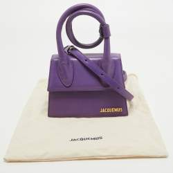Jacquemus Purple Leather Le Chiquito Noeud Top Handle Bag