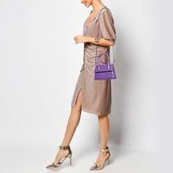 Jacquemus Purple Leather Le Chiquito Noeud Top Handle Bag