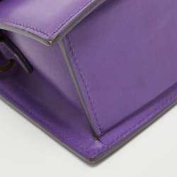 Jacquemus Purple Leather Le Chiquito Noeud Top Handle Bag