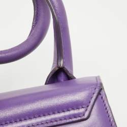 Jacquemus Purple Leather Le Chiquito Noeud Top Handle Bag