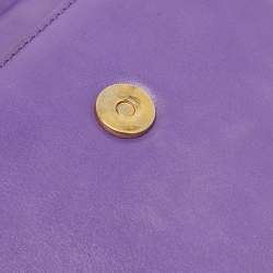 Jacquemus Purple Leather Le Chiquito Noeud Top Handle Bag