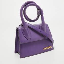 Jacquemus Purple Leather Le Chiquito Noeud Top Handle Bag