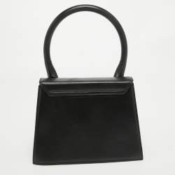 Jacquemus Black Leather Grand Le Chiquito Top Handle Bag