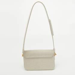 Pre Owned Jacquemus Off White Canvas Le Carinu Logo Shoulder Bag